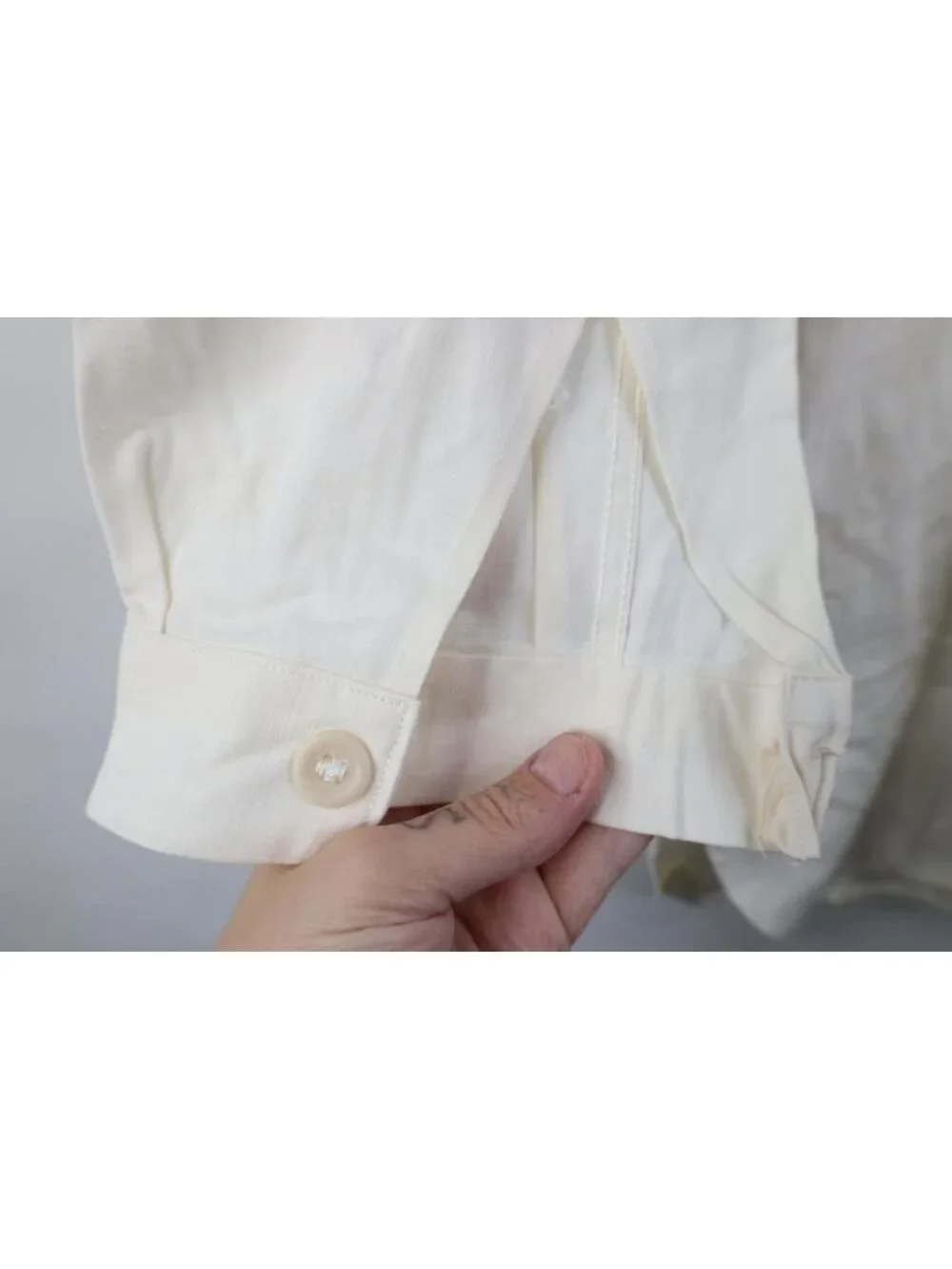 Deadstock Vintage 50s Unissued German Military Mens 36 Hospital Grandpa Shirt